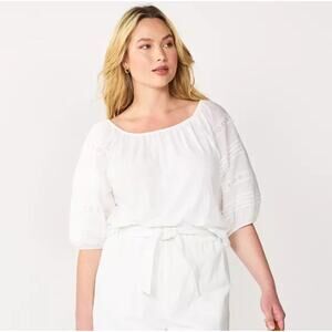 Women's DRAPER JAMES RSVP™ SZ XS Embroidered Pintuck Top